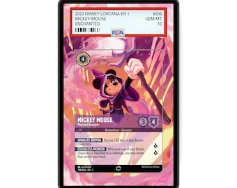 Mickey Mouse - El Hechicero Descarriado (Encantado) Capítulo 1 - Estuche de cartas con clasificación PSA CSG AGS, diseño extendido con protección GradeGuardian