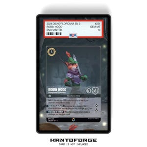 Robin Hood - Champion of Sherwood (Enchanted) Capítulo 3 - PSA CSG AGS Graded Card Case Exibição de arte estendida com GradeGuardian