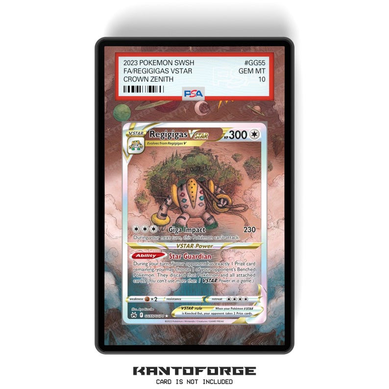 Regigigas VSTAR GG55/GG70 - PSA Size Graded Card Case Extended Artwork Display with GradeGuardian Protection image 1