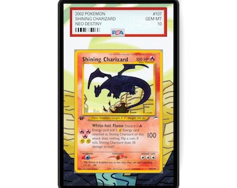 Shining Charizard 107/105 - PSA Size Graded Card Case Extended Artwork Display with GradeGuardian Protection