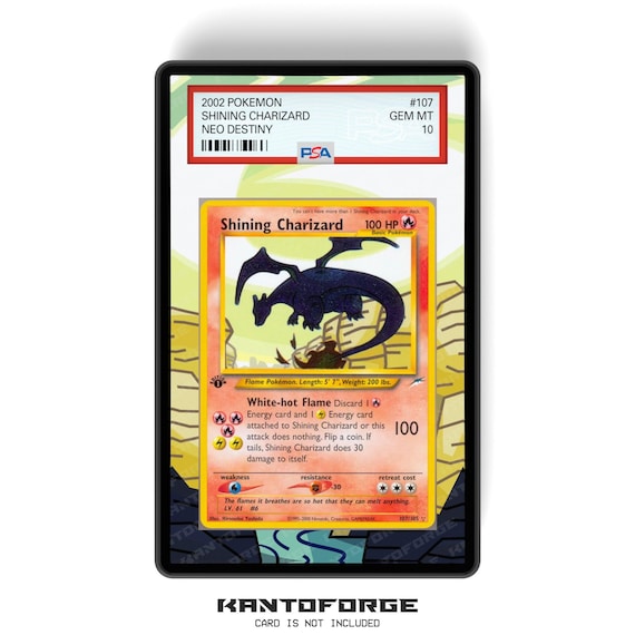 Shining Charizard 107/105 - PSA Size Graded Card Case Extended Artwork  Display With Gradeguardian Protection - Etsy