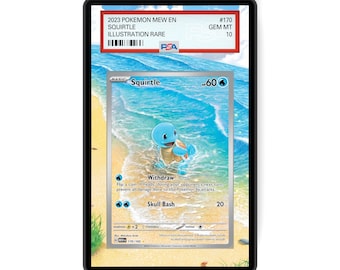 Estuche para tarjetas graduadas Squirtle 170/165 de tamaño PSA con diseño extendido y protección GradeGuardian