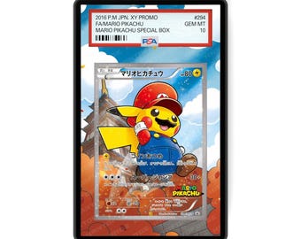 Mario Pikachu 294/XY-P - Porte-cartes gradués de taille PSA, affichage étendu des oeuvres d'art avec protection GradeGuardian