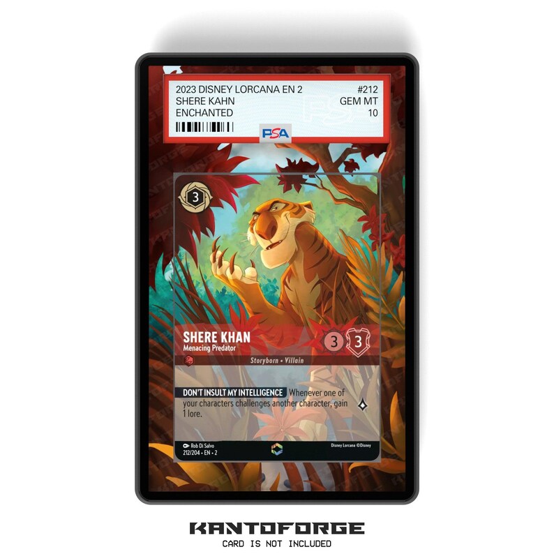Shere Khan - Menacing Predator (Enchanted) Chapter 2 - PSA CSG AGS Graded Card Case Extended Artwork Display with GradeGuardian Protection image 1