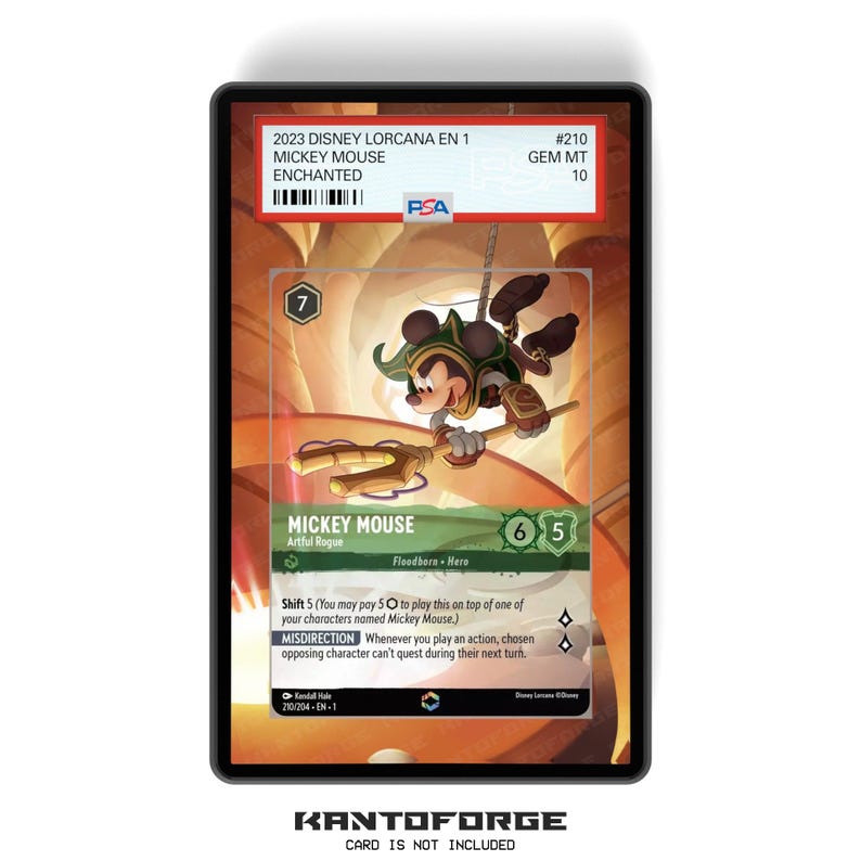 Mickey Mouse - Artful Rogue (Enchanted) Chapter 1 - PSA CSG AGS Graded Card Case Extended Artwork Display with GradeGuardian Protection image 1