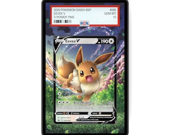 Eevee V SWSH065 - PSA Size Graded Card Case Extended Artwork Display with GradeGuardian Protection