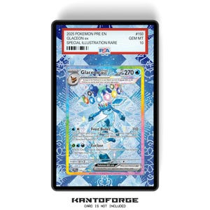 Glaceon ex 150/131 - PSAサイズ グレーディングカードケース 拡張アートワークディスプレイ グレードガーディアン保護付き