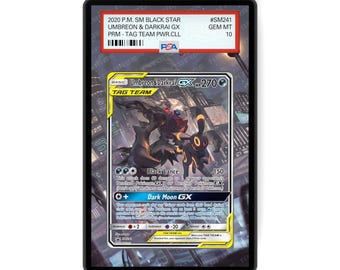 Umbreon & Darkrai GX SM241 - PSA Size Graded Card Case Extended Artwork Display with GradeGuardian Protection