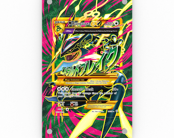 mega rayquaza card sleeves Shiny EX Custom Pokemon | Holographic Fan Art Collectible and will easily fit a standard Pokmon card Pokemon Simplified Chinese 2024 Rayquaza