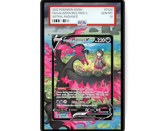 Galarian Moltres V TG20/TG30 - Estojo para Cartas Graduadas no Tamanho PSA com Exibição de Arte Estendida e Proteção GradeGuardian