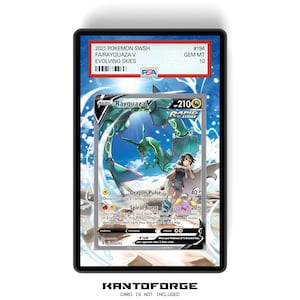 Rayquaza V 194/203 - Espositore per carte di formato PSA con grafica estesa e protezione GradeGuardian