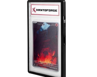 GradeGuardian - UV Protected, Tempered Glass Graded PSA Trading Card Case - Obsidian Black (Metallic)