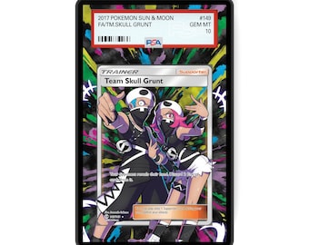 Team Skull Grunt 149/149 - PSA-formaat gegradeerde kaarthouder Extended Artwork-display met GradeGuardian-bescherming