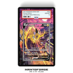 Jolteon V SWSH183 - PSAサイズのグレーディングカードケース、拡張アートワークディスプレイ、GradeGuardian保護付き