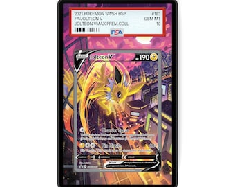 Jolteon V SWSH183 - PSA Size Graded Card Case Extended Artwork Display with GradeGuardian Protection