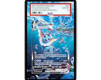 Vaporeon VMAX SWSH182 - PSA Size Graded Card Case Extended Artwork Display with GradeGuardian Protection