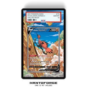 ガラル地方のサンダーV 174/198 - PSAサイズ グレードカードケース 拡張アートワークディスプレイ グレードガーディアン保護付き