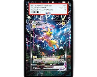 Jolteon VMAX SWSH184 - PSA Size Graded Card Case Extended Artwork Display with GradeGuardian Protection