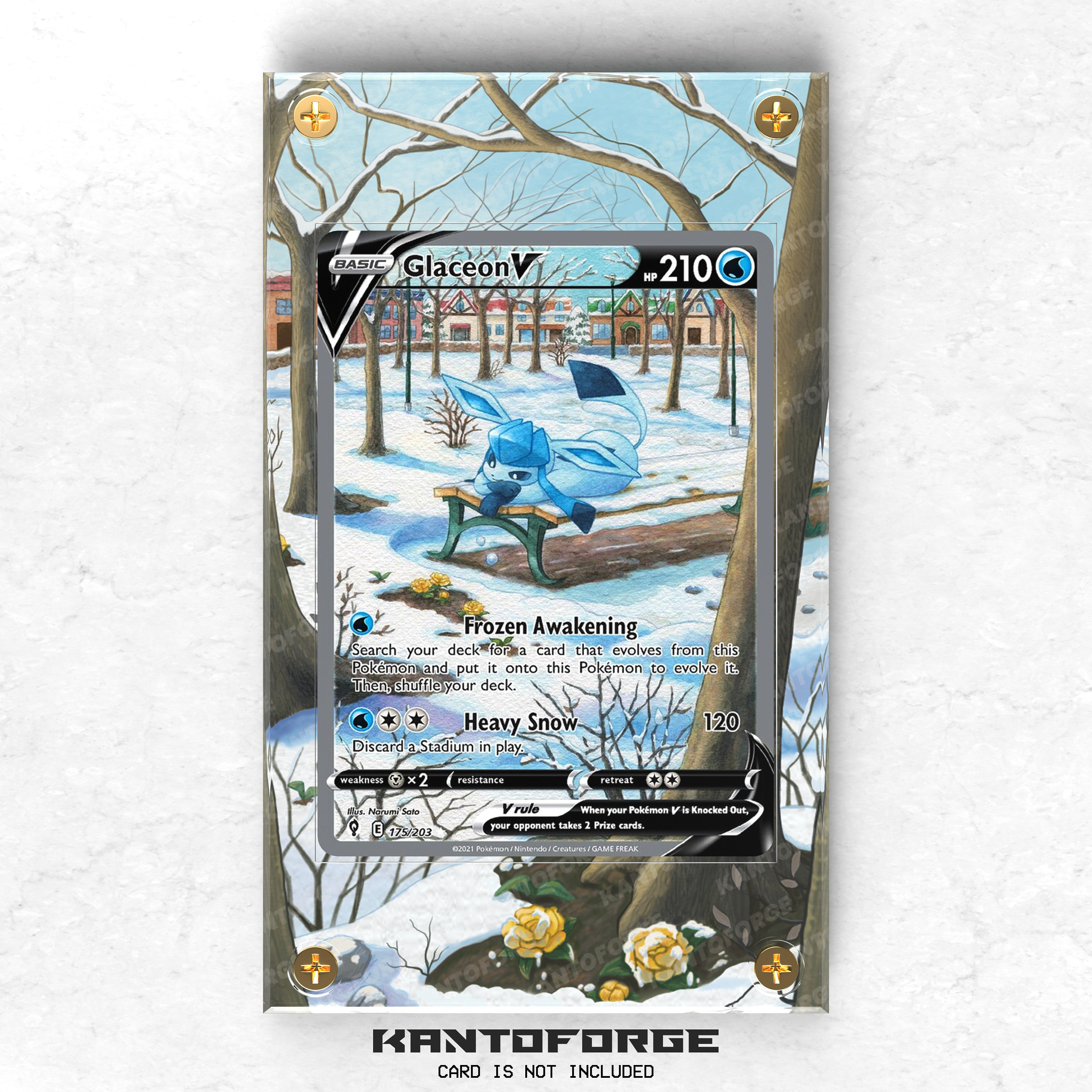 Glaceon V 175/203 - Pokmon Extended Artwork Display Case - Etsy