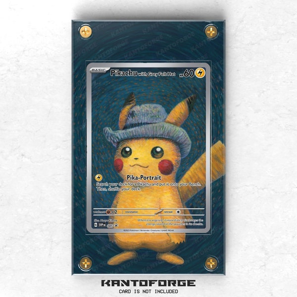 Pikachu with Grey Felt Hat - SVP 085 | Alternate Art Custom Protective Pokemon Display Case