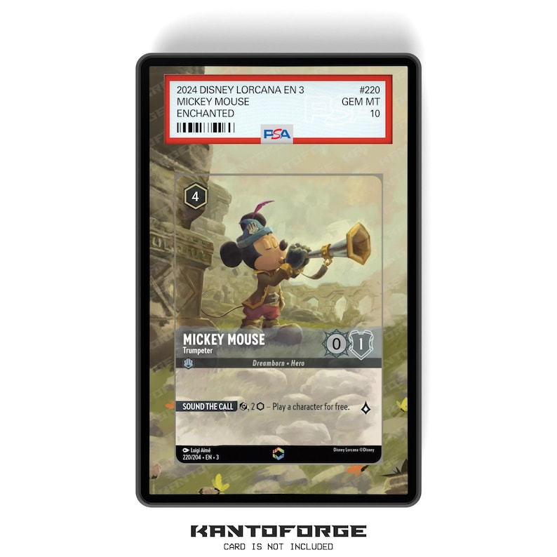 Mickey Mouse - Trumpeter (Enchanted) Kapitel 3 - PSA CSG AGS Graded Card Case Erweitertes Artwork Display mit GradeGuardian Schutz Bild 1