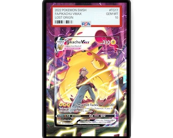 Pikachu VMAX TG17/TG30 - Porte-cartes gradué de taille PSA, grande exposition d'illustrations avec protection GradeGuardian