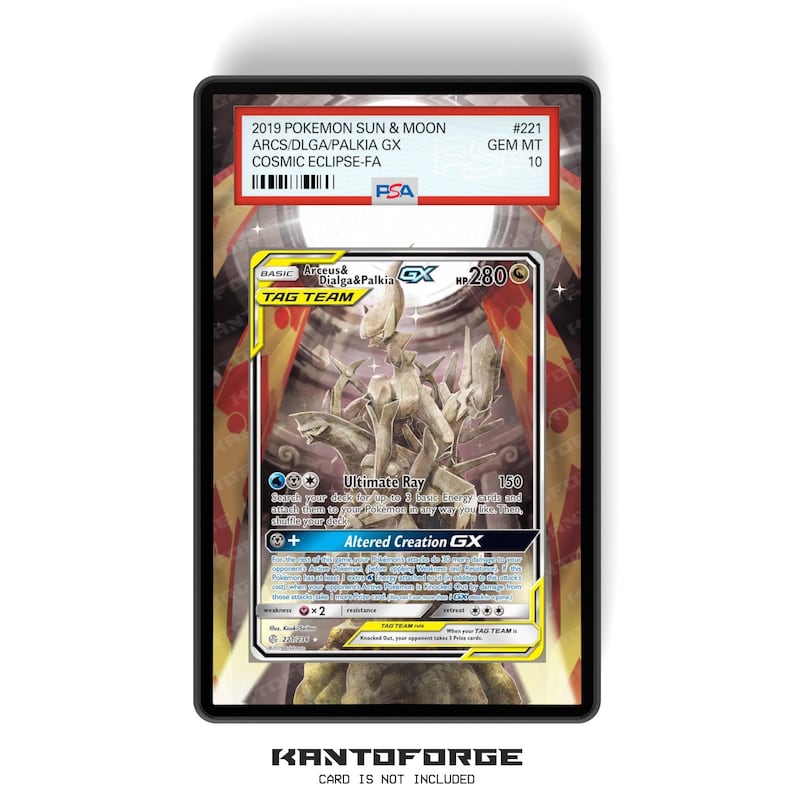 Arceus, Dialga & Palkia GX 221/236 - PSA Size Graded Card Case Extended Artwork Display with GradeGuardian Protection image 1