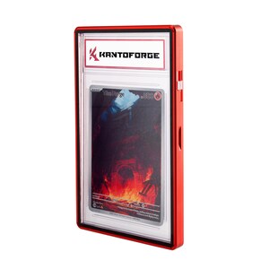 GradeGuardian - Custodia per carte collezionabili PSA in vetro temperato e protetta dai raggi UV - Rosso inferno