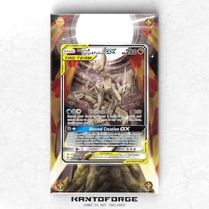 Vitrina de exposición de ilustraciones ampliadas de Pokémon Arceus, Dialga y Palkia GX 221/236