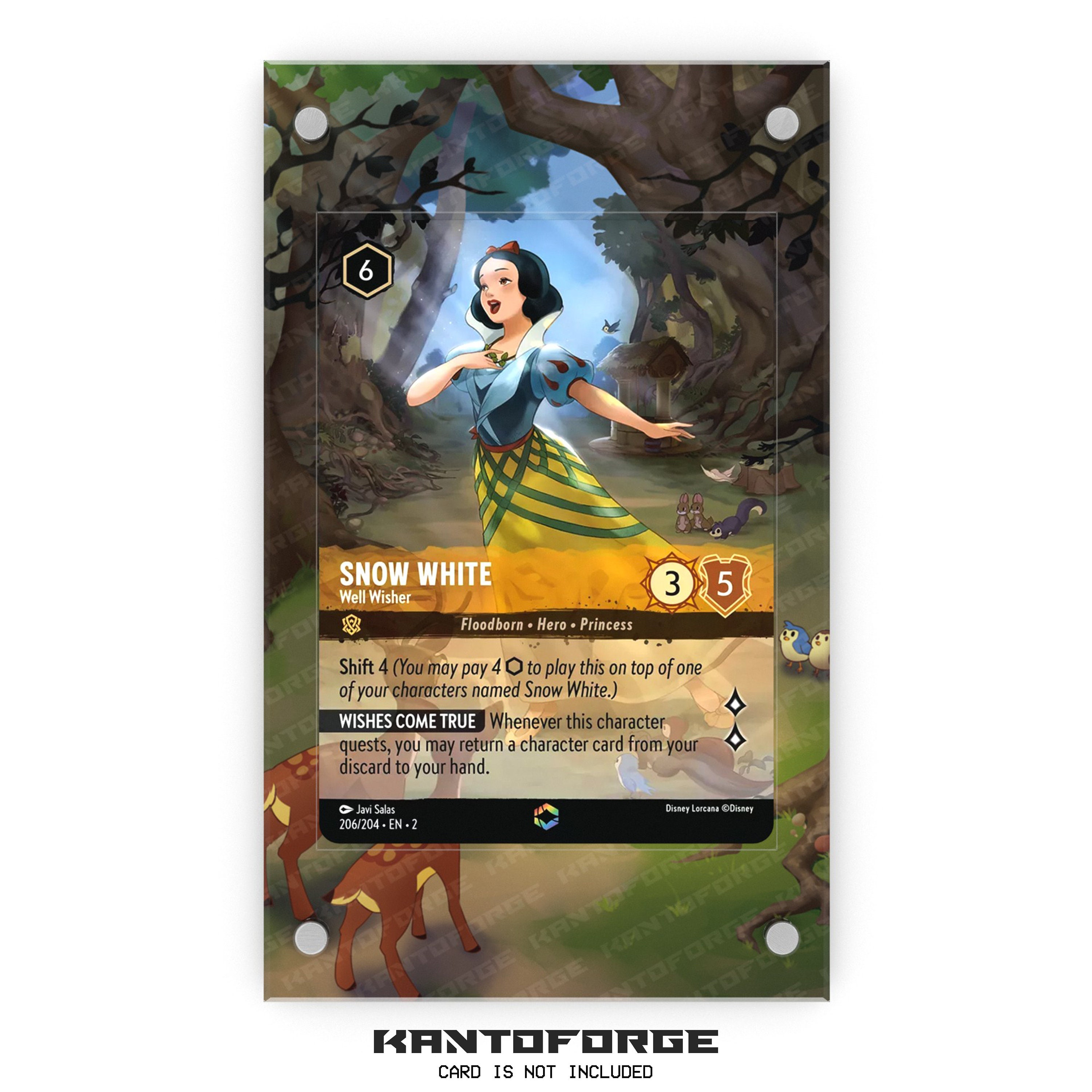 snow white lorcana card Snow White - Well Wisher (enchanted) - Lorcana Extended Artwork Display  Case