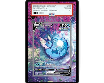 Vaporeon V SWSH181 - PSA Size Graded Card Case Extended Artwork Display with GradeGuardian Protection