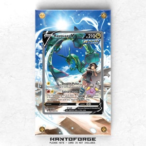 Vitrina de exposición de ilustraciones ampliadas de Pokémon Rayquaza V 194/203