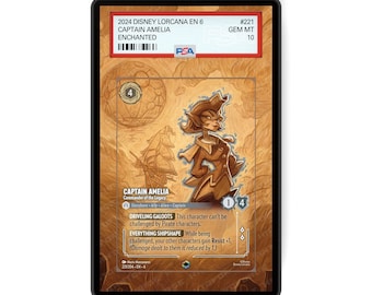 Captain Amelia - Commander of the Legacy (Enchanted) Chapter 6 - PSA CSG AGS Graded Card Case Extended Artwork Display with GradeGuardian