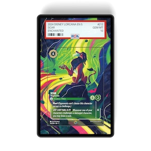 Scar - Vengeful Lion (Enchanted) Capítulo 5 - PSA CSG AGS Graded Card Case Exibição de arte estendida com proteção GradeGuardian