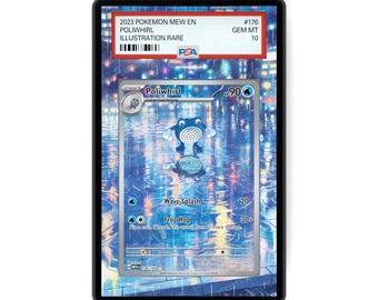 Poliwhirl 176/165 - PSA Size Graded Card Case erweitertes Artwork Display mit GradeGuardian Schutz