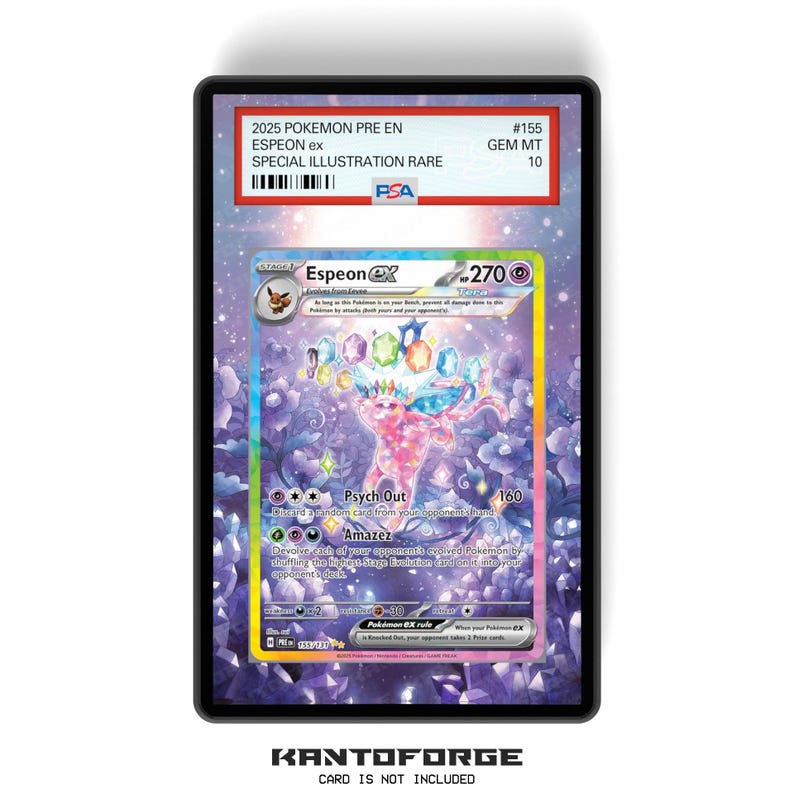 Espeon ex 155/131 - PSA-formaat gegradeerde kaarthouder Extended Artwork-display met GradeGuardian-bescherming afbeelding 1