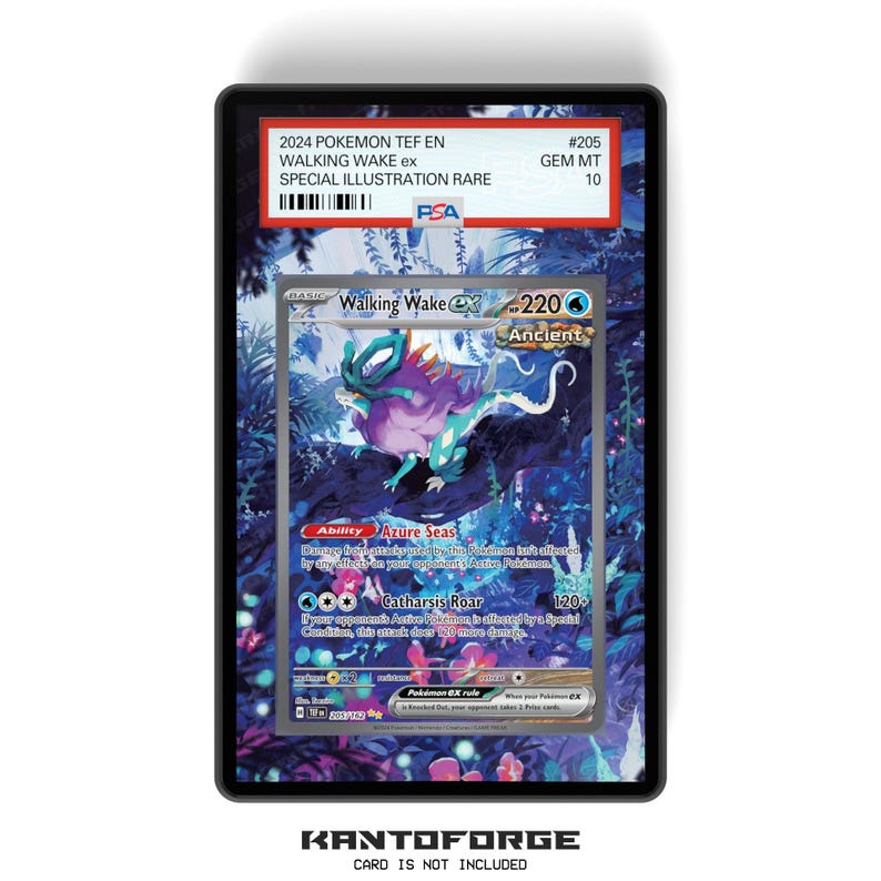 Walking Wake 205/162 - PSA Size Graded Card Case Extended Artwork Display with GradeGuardian Protection image 1