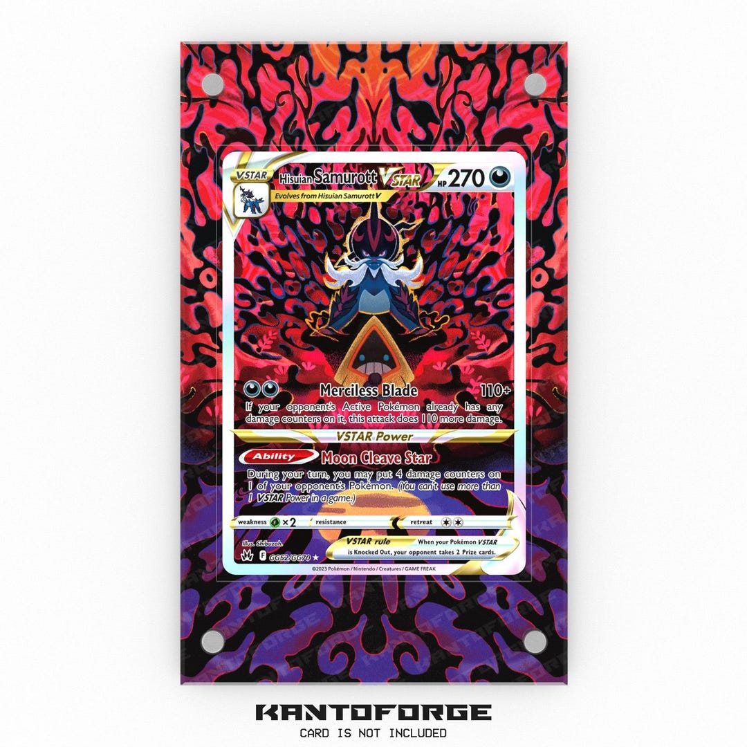 hisuian samurott vstar pokemon card Pokmon TCG Japan: Universe Preview: VSTAR clear acrylic holder that perfectly accentuates the stunning visual design and character artwork Pokemon Card Hisuian Samurott VStar