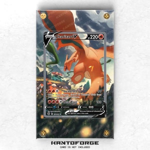 Vitrina de exhibición de ilustraciones ampliadas de Pokémon con ilustraciones completas de Charizard V 154/172
