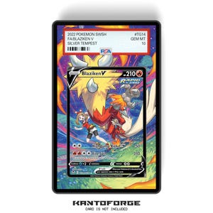 Blaziken V TG14/30 - PSAサイズ グレーディングカードケース 拡張アートワークディスプレイ グレードガーディアン保護付き