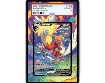 Blaziken V TG14/30 - PSA Size Graded Card Case Extended Artwork Display with GradeGuardian Protection