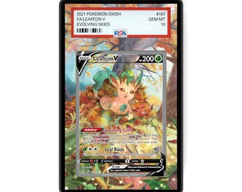 Leafeon V 167/203 - Porte-cartes gradués au format PSA, grand écran d'illustrations avec protection GradeGuardian