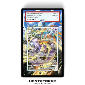 Mewtwo VSTAR GG04/70 - Estuche para cartas con clasificación de tamaño PSA, con ilustraciones extendidas y protección GradeGuardian