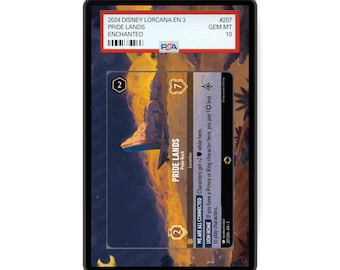 Pride Lands - Pride Rock (Enchanted) Chapter 3 - PSA CSG AGS Graded Card Case Extended Artwork Display with GradeGuardian Protection
