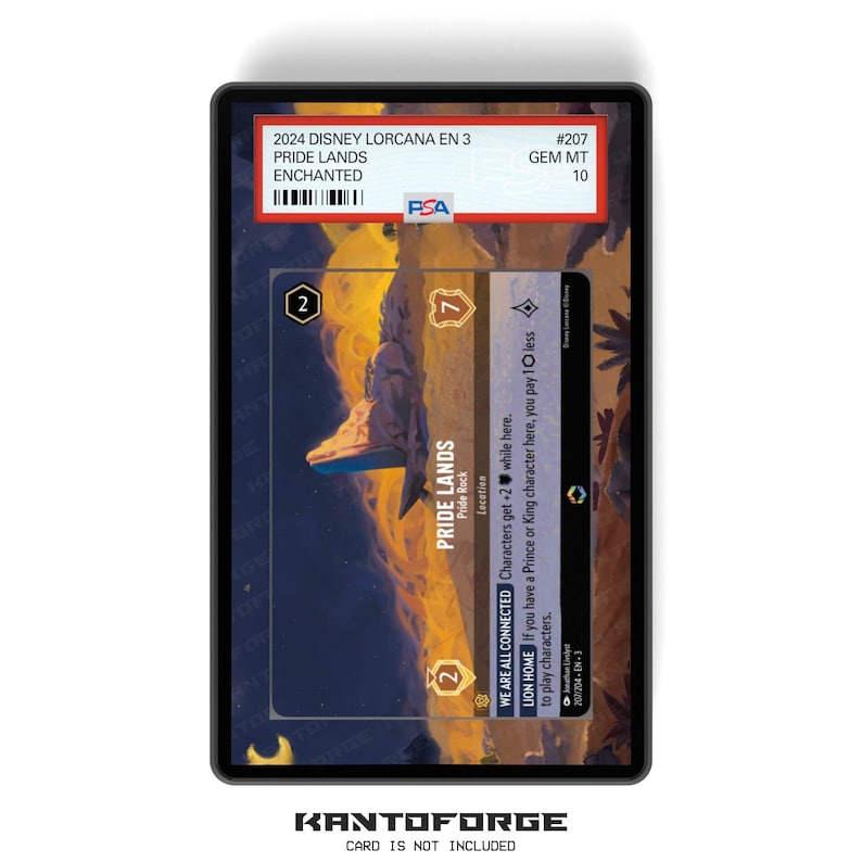 Pride Lands - Pride Rock (Enchanted) Chapitre 3 - Porte-cartes PSA CSG AGS avec grand écran d'illustrations avec protection GradeGuardian image 1