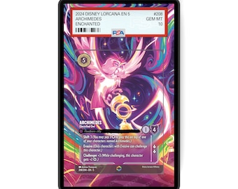 Archimedes - Electrified Owl (Enchanted) Chapter 5 - PSA CSG AGS Graded Card Case Extended Artwork Display with GradeGuardian Protection