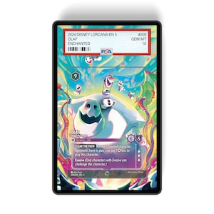 Olaf - Happy Passenger (Enchanted) Capítulo 5 - PSA CSG AGS Graded Card Case Exibição de arte estendida com proteção GradeGuardian