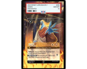 Hadès - Le roi de l'Olympe (enchanté) Chapitre 1 - Porte-cartes gradué PSA CSG AGS, grande exposition d'illustrations avec protection GradeGuardian