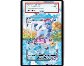 Glaceon VMAX 209/203 - PSA Size Graded Card Case Extended Artwork Display with GradeGuardian Protection