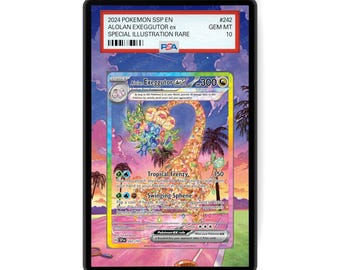 Alolan Exeggutor ex 242/191  - PSA Size Graded Card Case Extended Artwork Display with GradeGuardian Protection